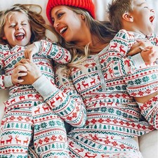 Christmas Pajamas Family Matching New Year Father Mother Kids Baby Look Clothes