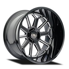 Cali Off-road Wheels 9117 Auburn 22x12 -51 Black Milled 6x139.7 6x5.5 Qty 1