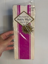 VTG Ankle High Reinforced Toe Stockings One Size Fits All Shoe 9-11 - NIP NOS
