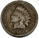 1903 Indian Head Cent Penny Good Condition 1c One Cent US Coin- 0821