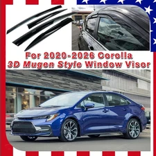 Fit Toyota Corolla 2020-26 Wind Guard Rain Sun Window Visors 3D Mugen Deflectors