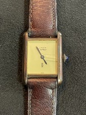 Vintage Must de Cartier Women’s Tank Watch 20 micron gold vermeil, lemon face
