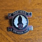 Partners M.C. 5th Annual Run 1986 Motorcycle Club Pinback Button Pin — photo 1