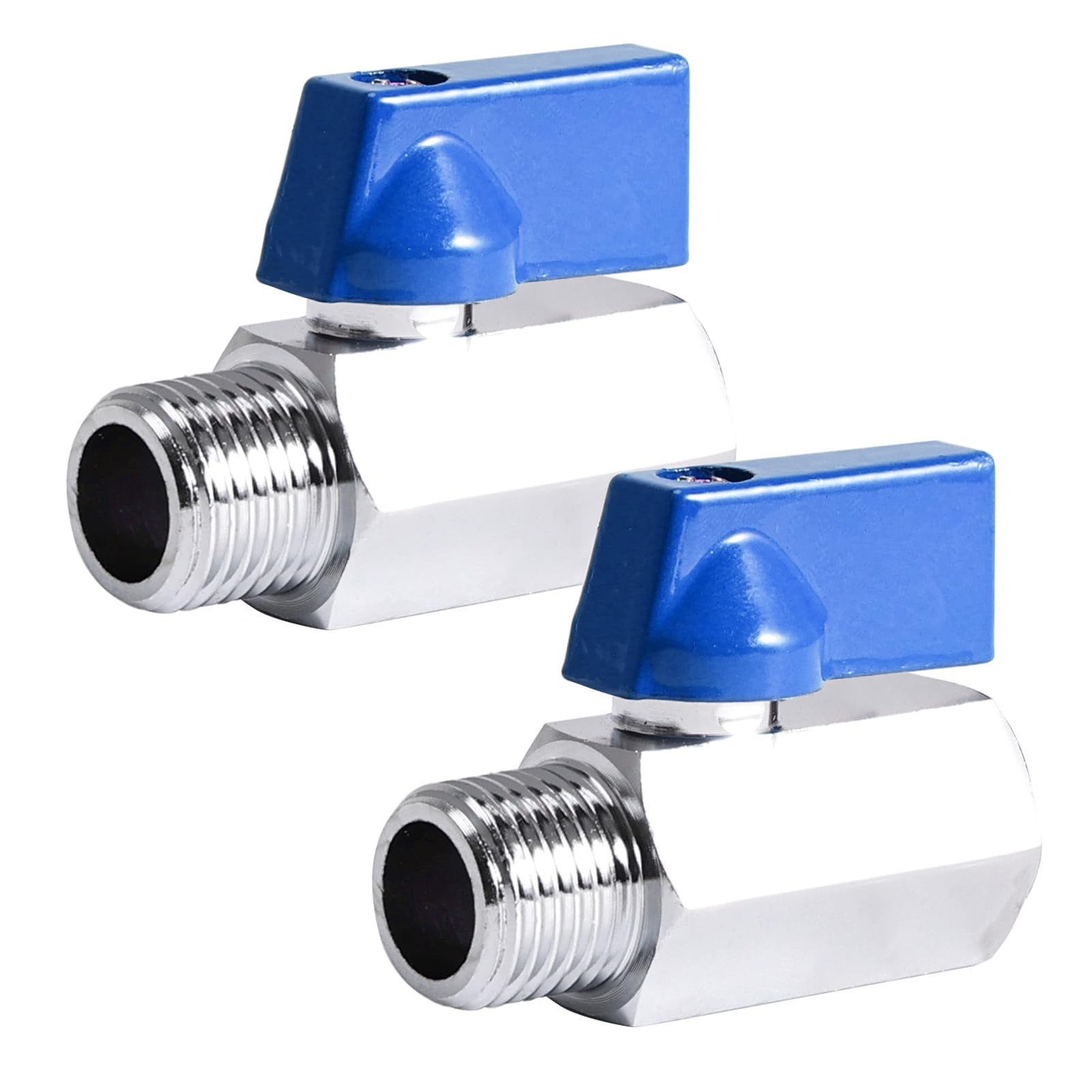 Mini robinet boisseau sphérique 3/8 vanne arrêt mâle femelle laiton lot de 2