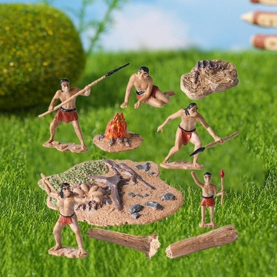 10 Pieces Primitive Man Statue Decorative Cute Presents Primitive Man Decor