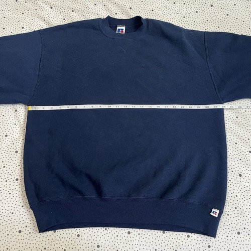 Vintage 1990s Russell Athletic Sweatshirt Men's XL Blank Navy Blue Made in USA - Picture 5 of 6