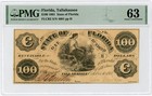 1861 Cr.2 $100 The State of FLORIDA Note - CIVIL WAR Era PMG CU 63 — photo 1