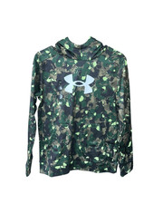 Under Armour Fleece Big Logo Printed Green Camo Size Youth large soccer baseball