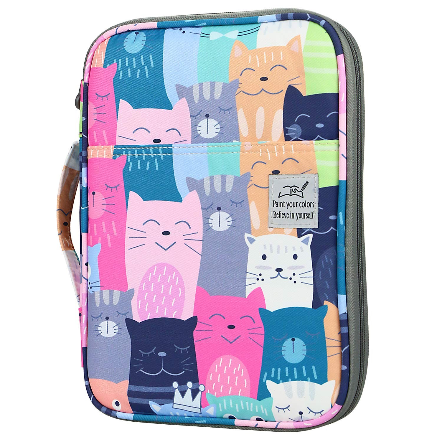 96 Slots Colored Pencil Case for Kids Learning Cat Pattern S