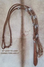 BEAUTIFUL Vtg Sterling Silver KANGAROO Braided Romel Reins Show Reining Cowhorse