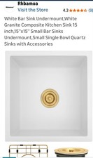 15" x 15" Square Undermount Quartz Sink