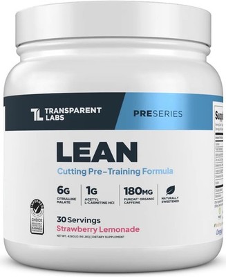 Transparent Labs Lean Pre-Workout - Body Recomposition Pre Workout for Men and