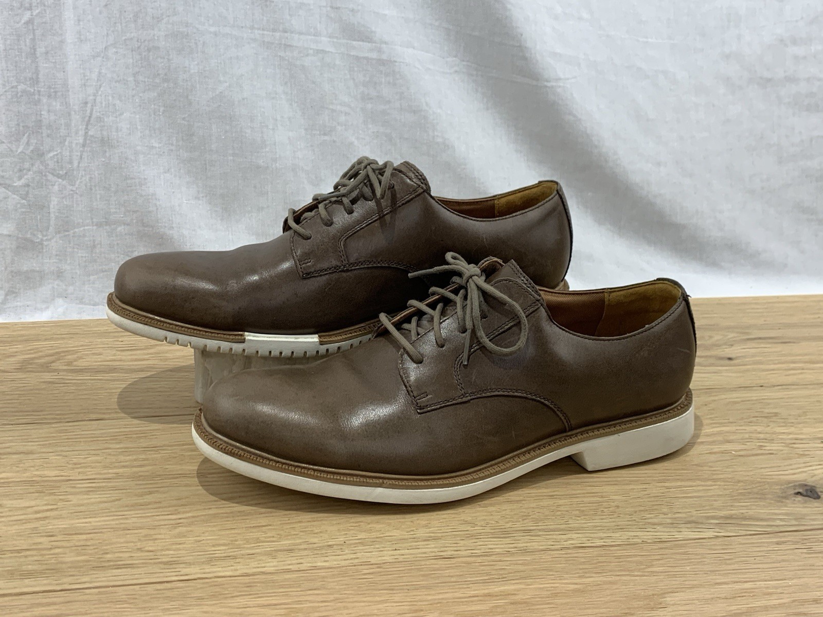 SAOLA Scarpe Cole Haan Great Jones Oxford marrone fumo suola avorio uomo taglia 11 5 M