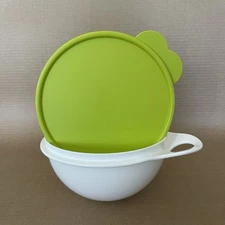Tupperware Thatsa Bowl Mini 6 Cup Mixing Storage Container White 3056 Green Seal