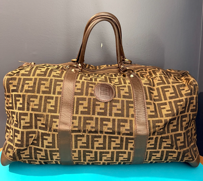 FENDl バック Vintage FENDI Zucca FF Weekender Duffle Travel Bag Brown Canvas