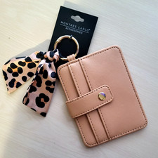 Card Case Slim Five Pocket Wallet for Women Credit Card Holder w Keychain  Snap