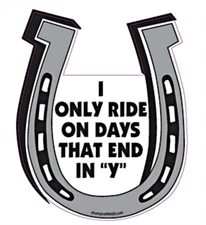 I Only Ride on Days that End in "Y" Horseshoe Magnet for Car/Trailer