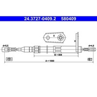 ATE Handbremsseil 1060Mm Passend FüR MERCEDES-BENZ 124 190 E-KLASSE |