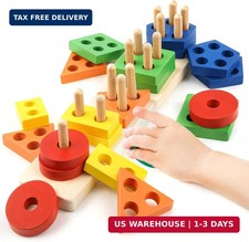 Montessori Toys for 1 2 3 Year Old Girls Boys, Wooden Sensory Toys for 1-3 Year