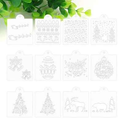 12 Pcs Weihnachtszeichnung Kuchenschablonen Kuchendekorationswerkzeuge
