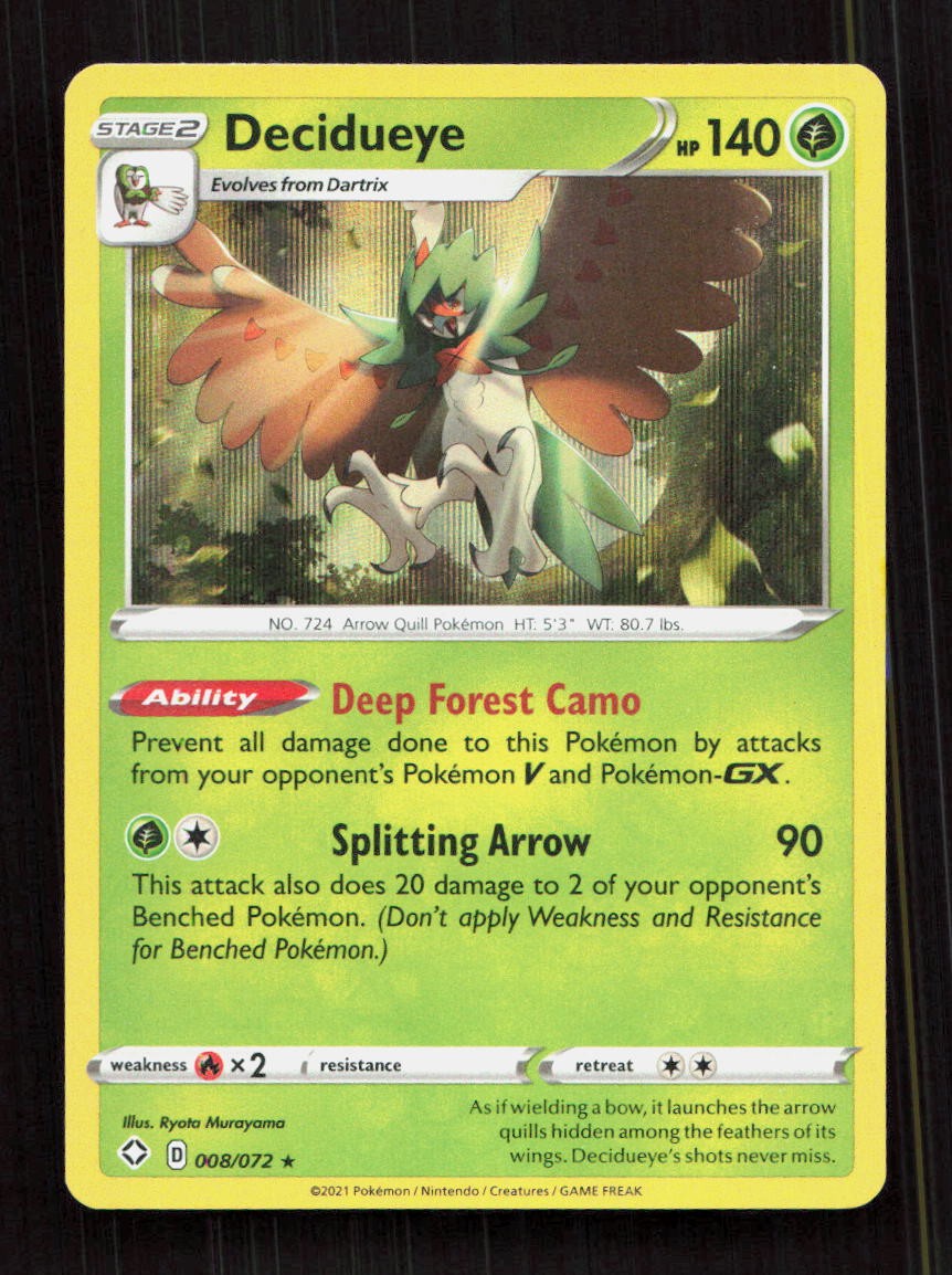 Decidueye 008/072 Shining Fates Holo Rare NM
