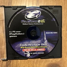 Game Shark2 V2 Video Game Enhancer Code Archive Disc Sony PlayStation PS1