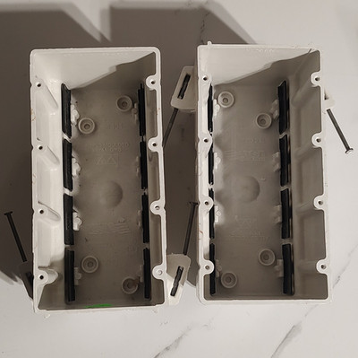 2-Pack Allied Moulded R4304-NK White Plastic Rectangular 2-Gang Box