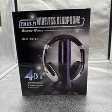 4-in-1 Multi-Input Over-Ear Headphone System Wired/Wireless/FM Radio/Chat Mic 