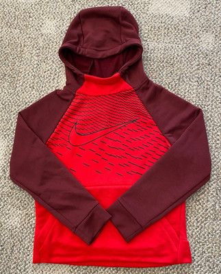 Nike Youth Boys Small S 6 7 Pullover Hoodie Sweatshirt Red Burgundy 856136-657