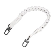 Braided Purse Strap, 1Pc 44.7cm/17.6" White PU Leather with Black Buckles