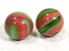 Vintage Alley Agate Watermelon Green Pink Coral Marble West Virginia Swirl LOT
