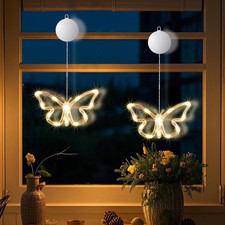 2 Stück Lichterkette Ostern, Frühlingsdeko LED Fenster Licht Mit Timer, Osterdek