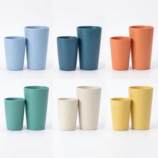 12 Pack Premium Wheat Straw Cups 6 Pcs 20 oz  6 Pcs 10 oz Unbreakable Drinking