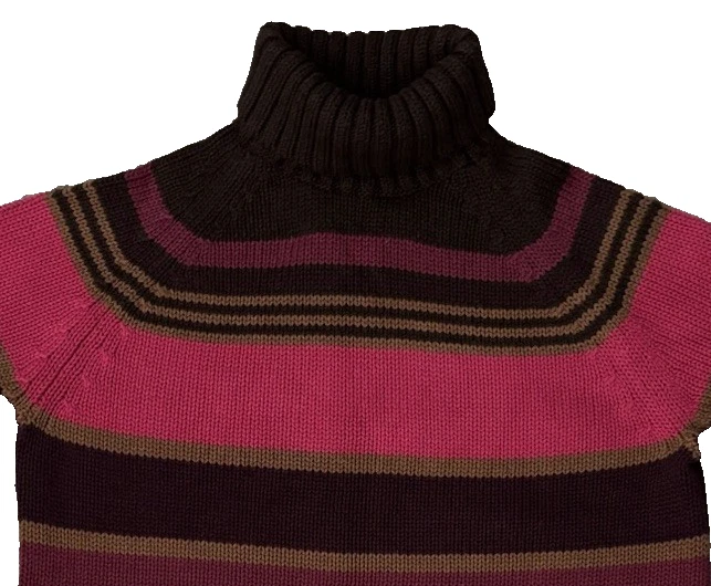 Suéter vintage Lands End para mujer cuello alto mediano púrpura pesado rosa marrón Y2K Foto 3 de 4