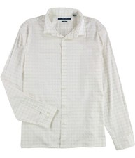 Perry Ellis Mens Dobby Geo Print Stretch Button Down Dress Shirt