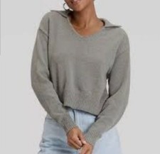 NWT Universal Thread Charcoal Gray Collared Sweater Size Small