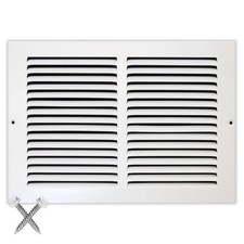 x8 Return Air Grille White Stamped Steel HVAC Vent Cover for Wall Ceiling