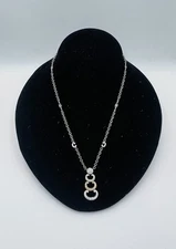 Charriol 18k White Gold Logo C's Diamond Necklace