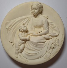 Alberto Santangela Madonna Tener Relief Kunstwerk Platte Limited Edition 1984