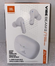 JBL Vibe Beam 2 TrueWireless Noise Cancelling Earbuds White Pure Bass Sound