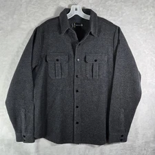Smartwool Anchor Shirt Jacket Mens Size Medium M Grey Merino Wool Snap Button