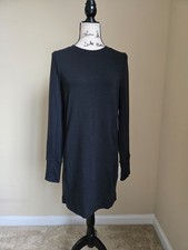 Athleta coaster luxe sweatshirt dress womens S black long sleeve