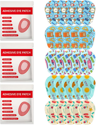 90Pcs Kids Adhesive Eye Patches Cute Design Breathable Light Blocking Adhesive B