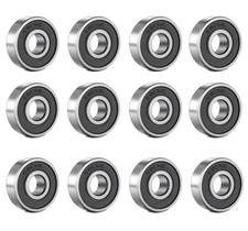 12PCS 608 2RS Ball Bearings 8x22x7mm Double Rubber Sealed Deep Groove Steel