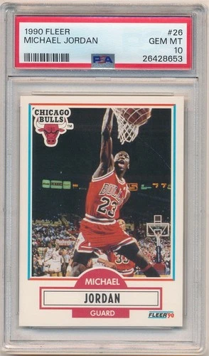 MICHAEL JORDAN 1990/91 FLEER BASKETBALL CARD #26 CHICAGO BULLS PSA 10 GEM MINT