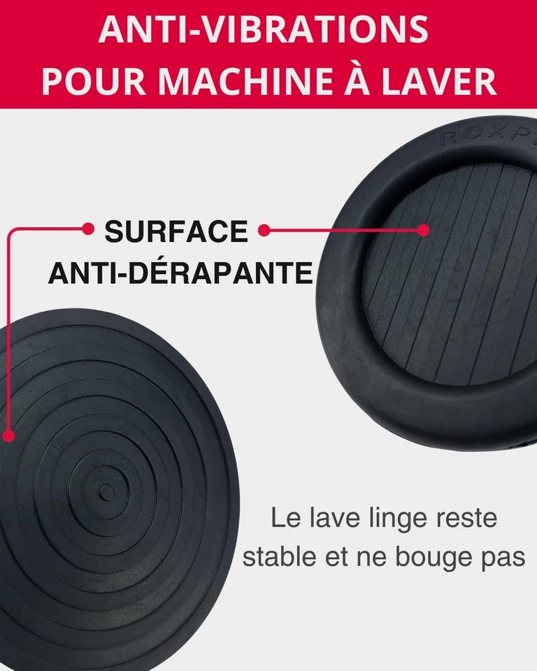 4 Patins Amortisseurs Vibrations Machine Laver Caoutchouc Antidérapant - Photo 3/4