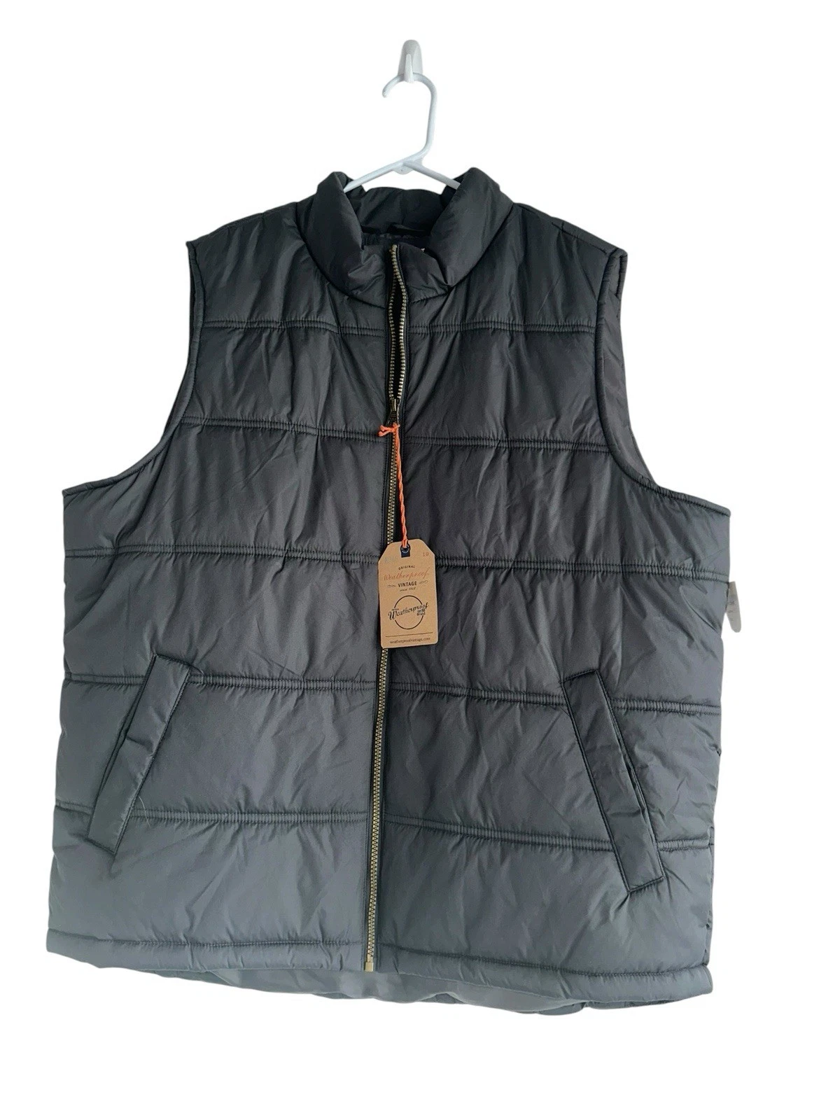 Men’s Weatherproof Vintage Puffer Vest Asphalt Gray MSRP $60 SIZE XXL NWT