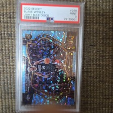 Panini 2022-23 Select Courtside Blake Wesley Disco Prizm /99 PSA 9 Spurs