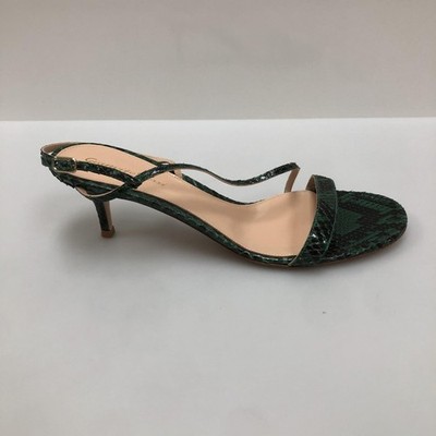 Gianvito Rossi Sandals Womens Size 10 Green Strappy Snakeskin Italy Stiletto