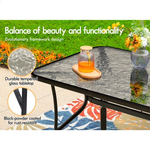 ALFORDSON 5PCS Outdoor Dining Set Table and Chairs Patio Furniture Garden Black - Picture 4 of 11